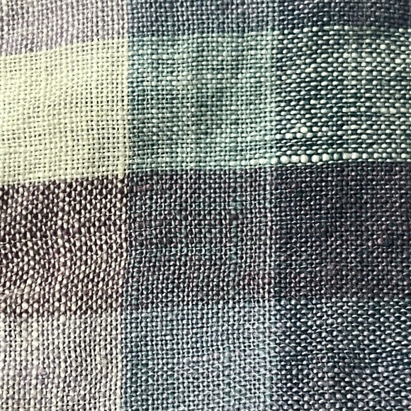 Chicos Crochet-Detail Gingham Linen Popover Top Beach Boho Modest Mature Prep 0 - Picture 10 of 10